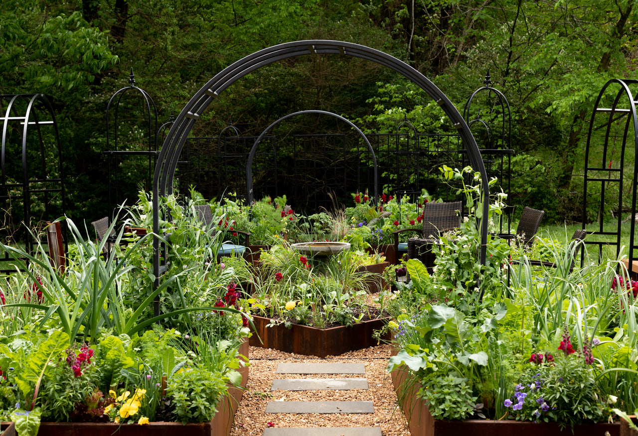 The Nicole Formal Potager Metal Raised Bed Kitchen Garden Package