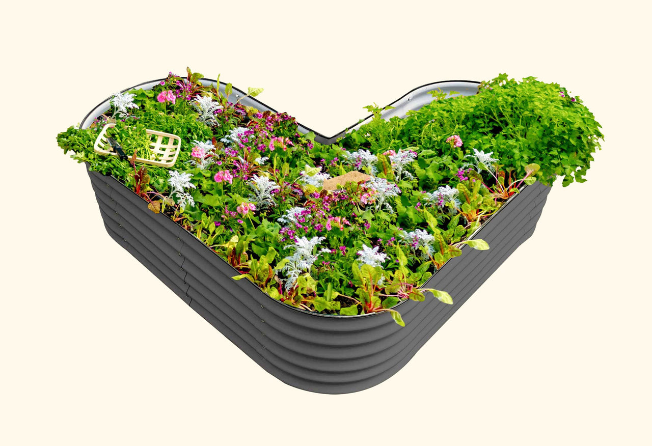 L-Shaped Raised Garden Bed Kit - Standard Size 17" Tall