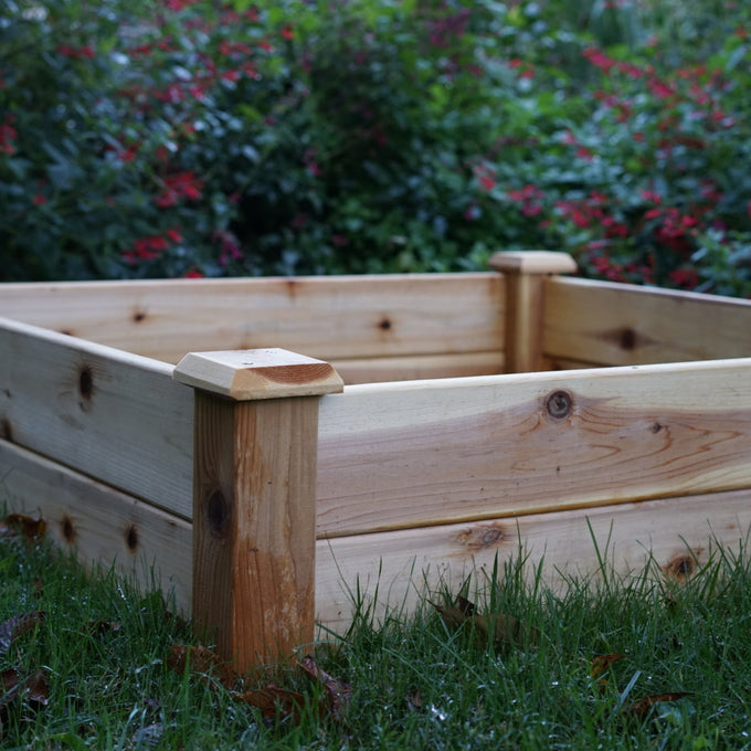 Cedar Raised Bed Garden with Caps
