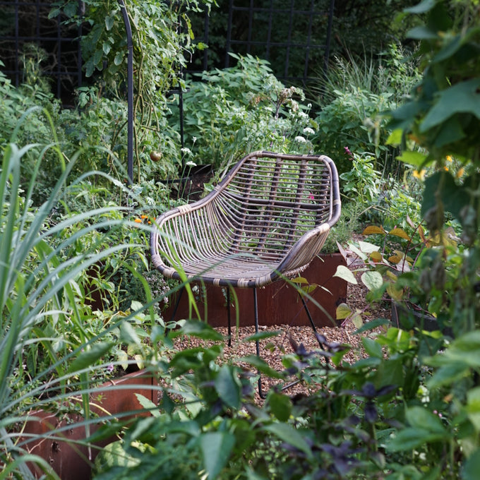 Rattan and Iron Garden Chair