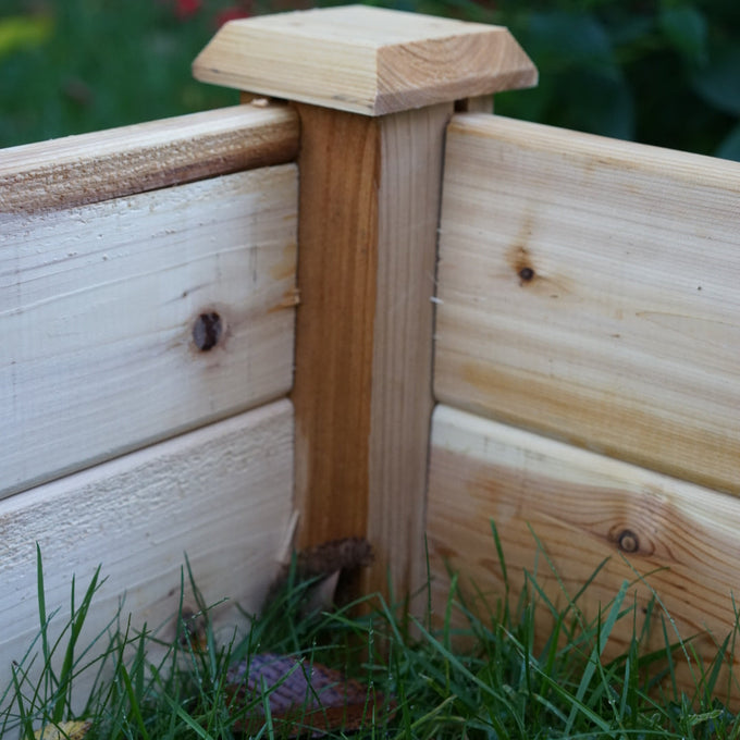 Cedar Raised Bed Garden with Caps