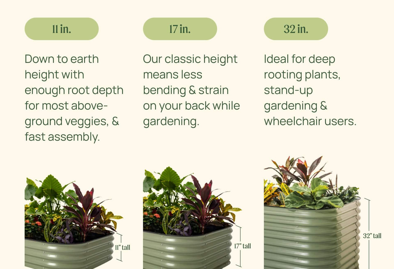 17" Tall U-Shaped Raised Garden Bed Kit - Standard Size