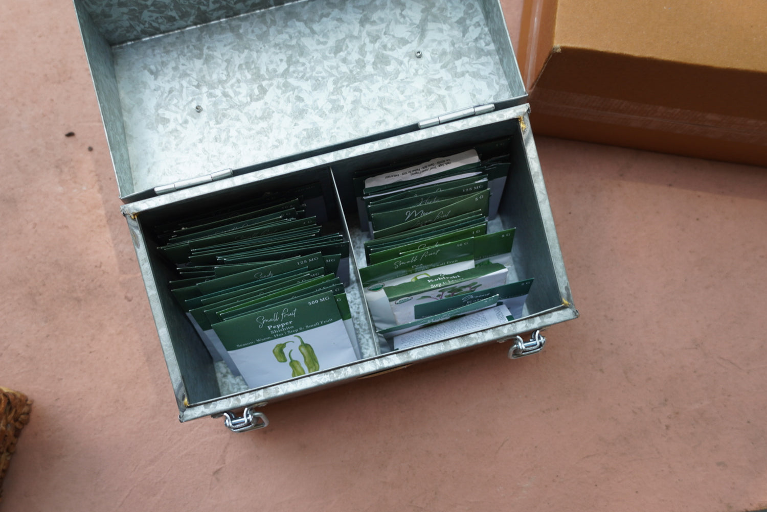 Galvanized Seed Storage Organizer