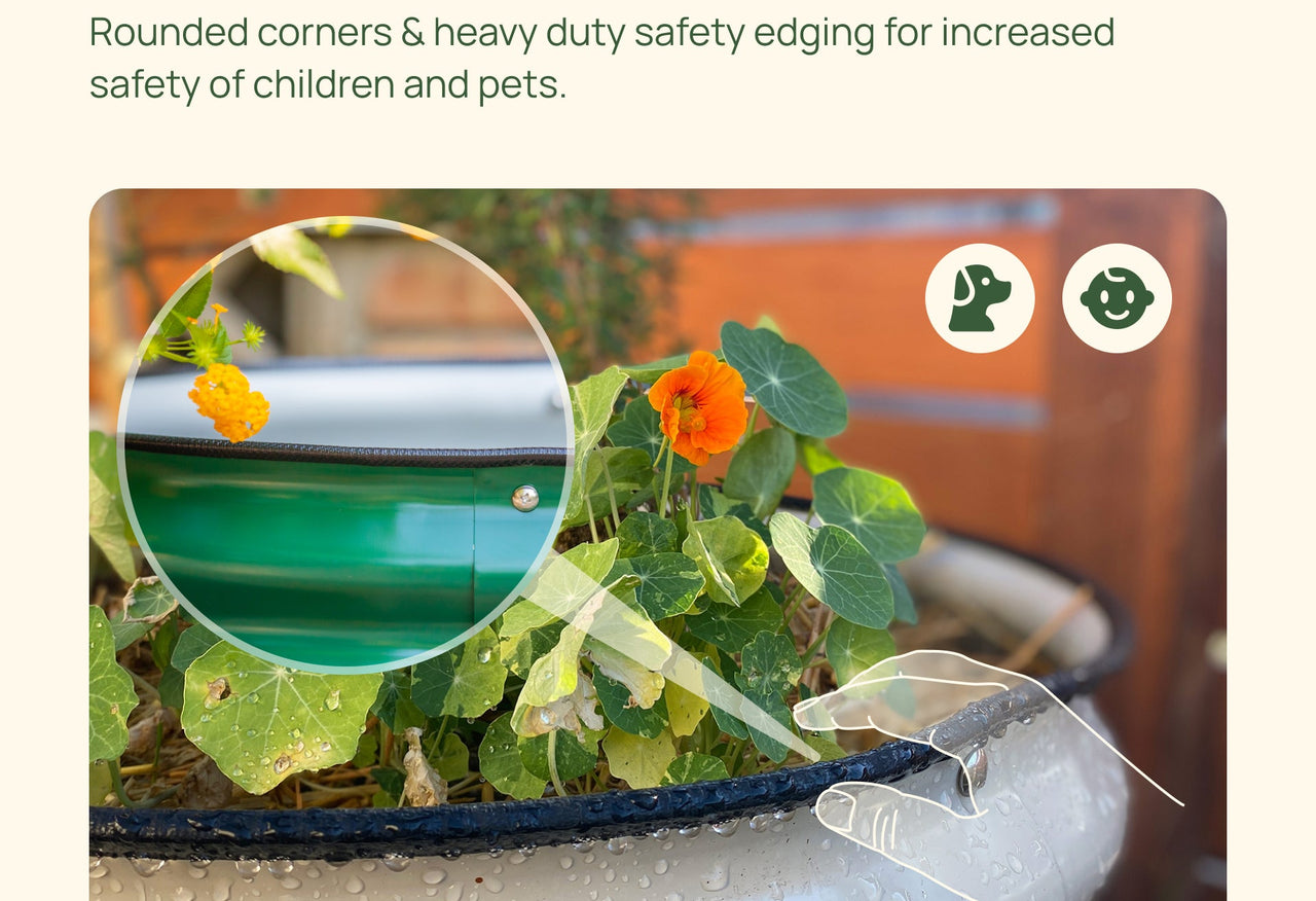 Wide Round Metal Raised Garden Bed Kit 17" Tall 42"