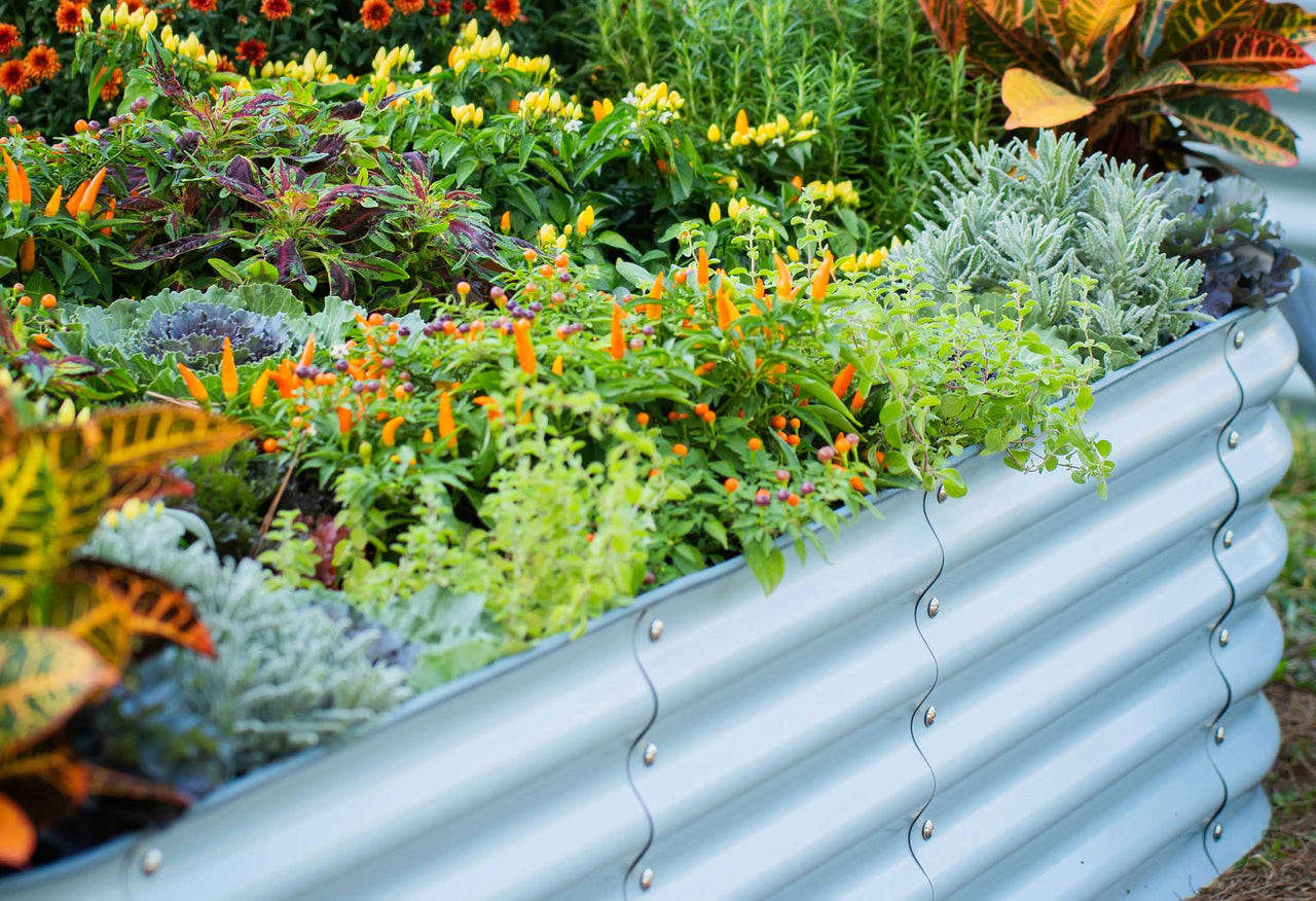 17" Tall 9 In 1 Large Modular Metal Raised Garden Bed Kit