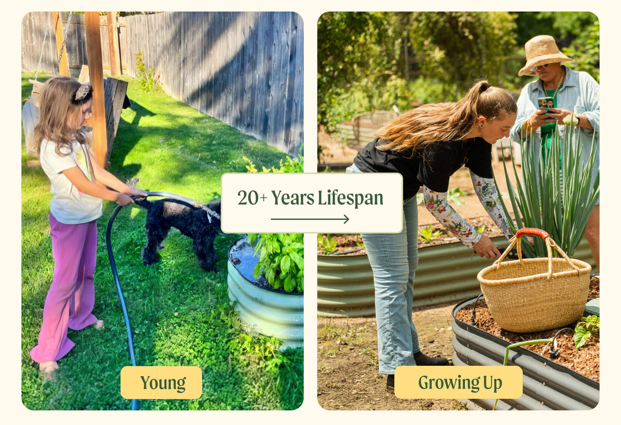 17" Tall 4 In 1 Small Modular Metal Raised Garden Bed Kit