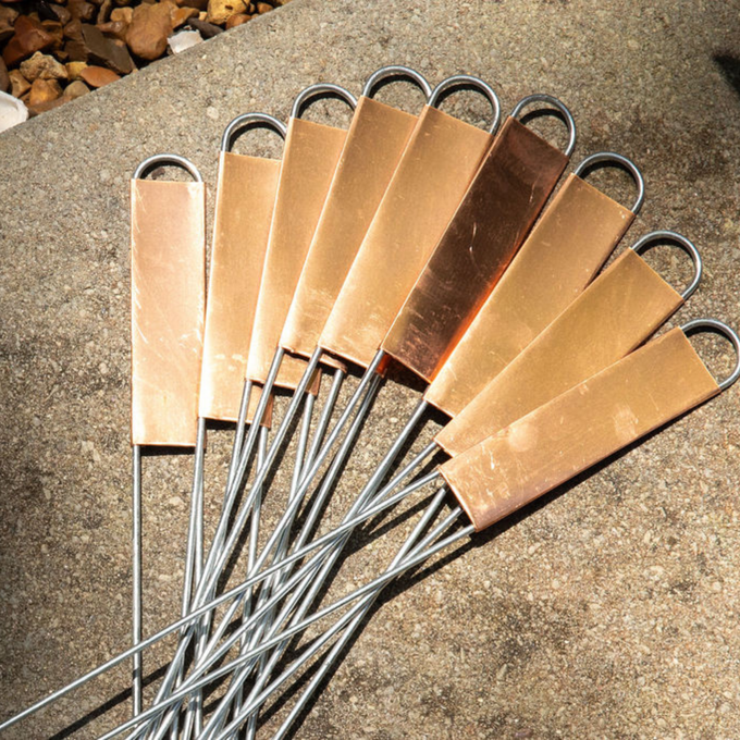 Copper 12" Hairpin-Style Plant Labels