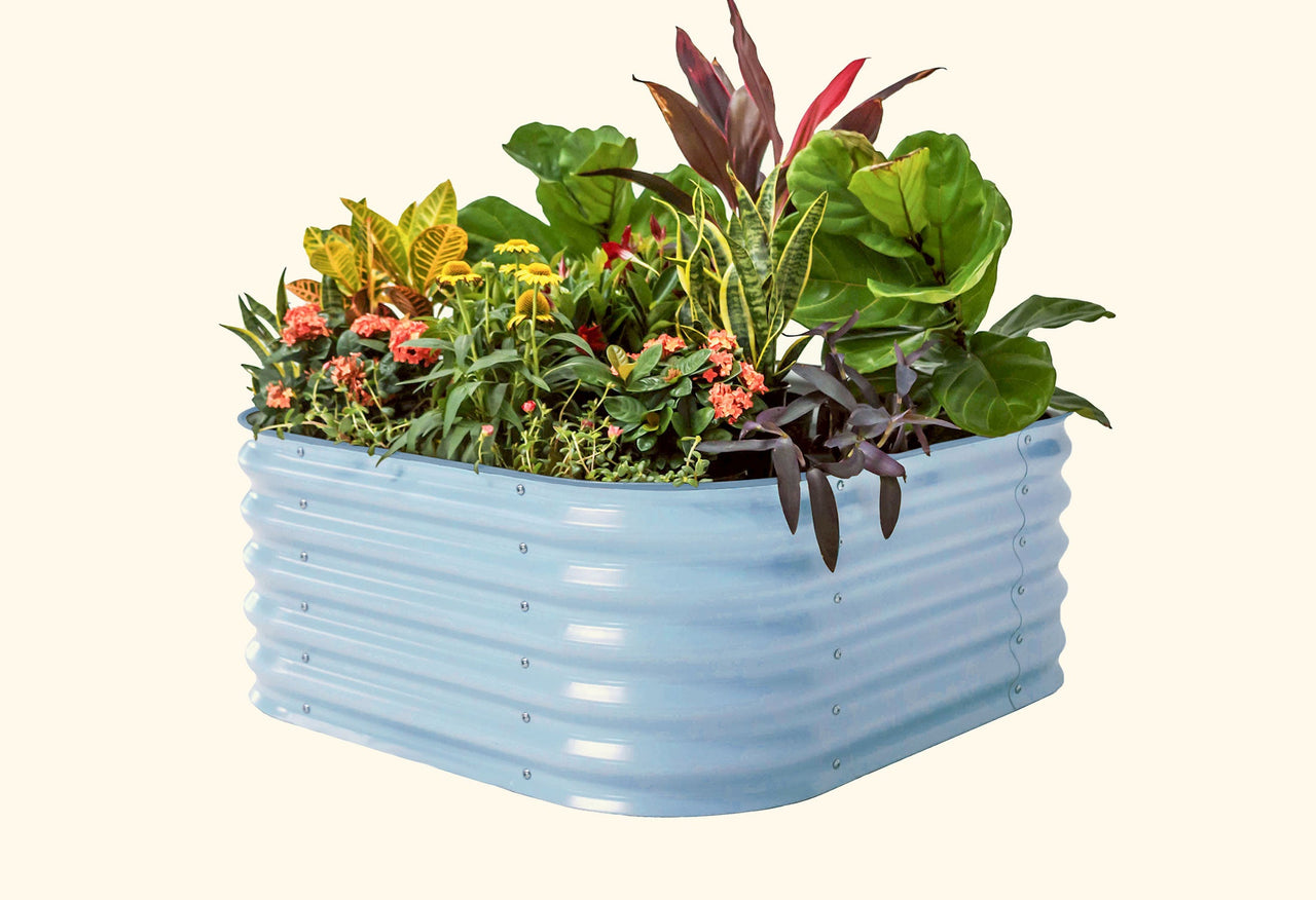 17" Tall 4 In 1 Small Modular Metal Raised Garden Bed Kit