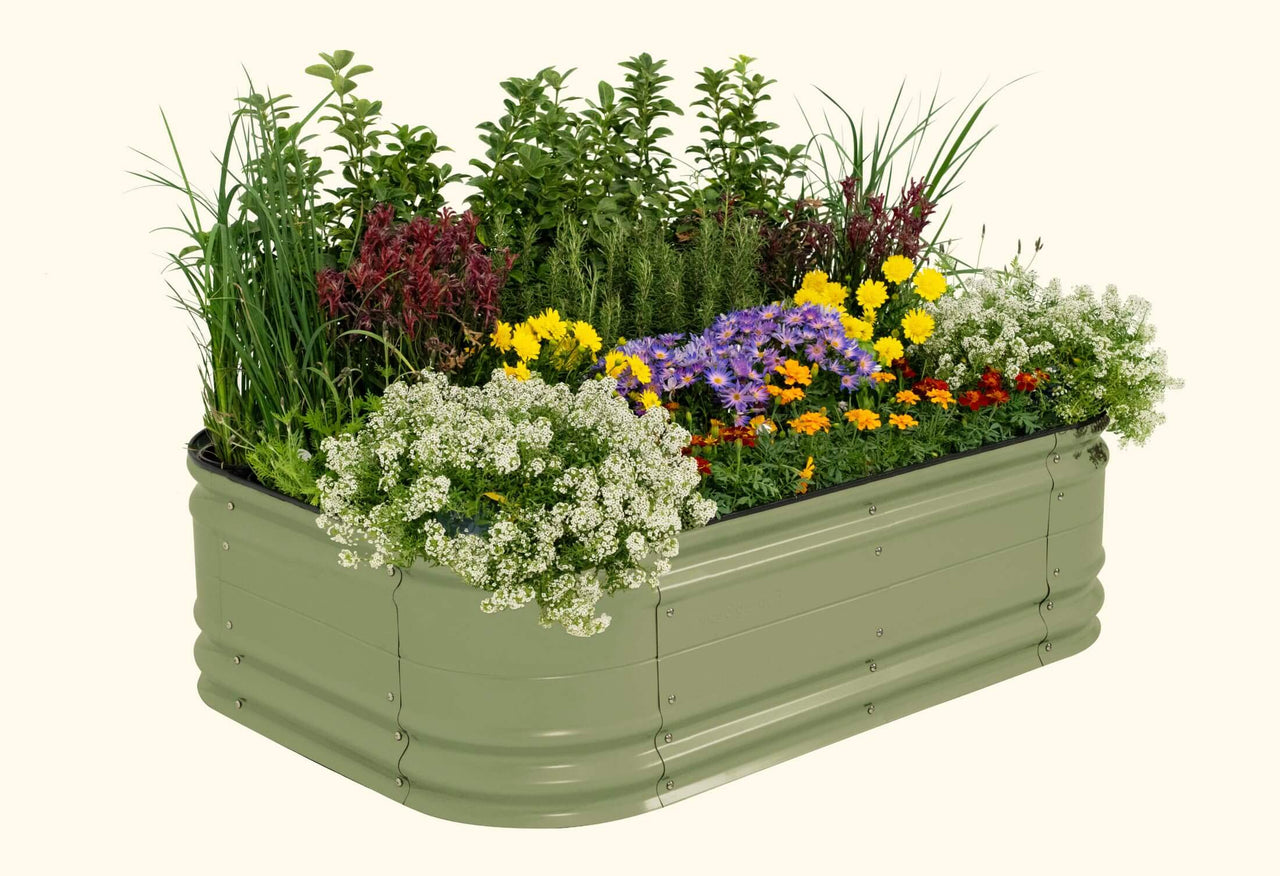Medium Novel Modular Metal Raised Garden Bed Kit 17" Tall 6 In 1
