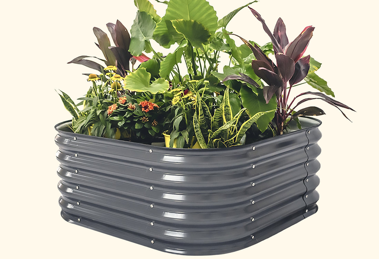 17" Tall 4 In 1 Small Modular Metal Raised Garden Bed Kit