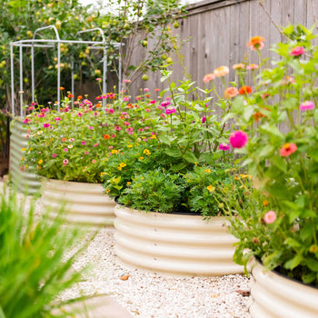 Wide Round Metal Raised Garden Bed Kit 17" Tall 42"