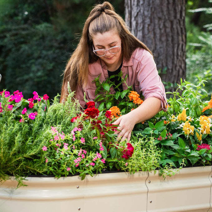 Large Novel Modular Metal Raised Garden Bed Kit 32" Tall 9 In 1