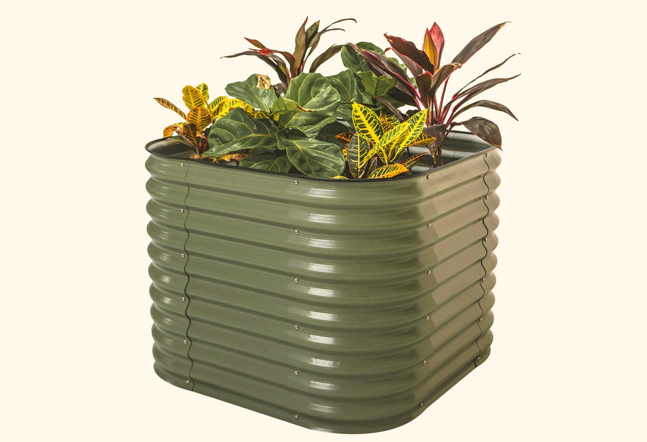 Small Modular Metal Raised Garden Bed Kit 32" Extra Tall 4 In 1