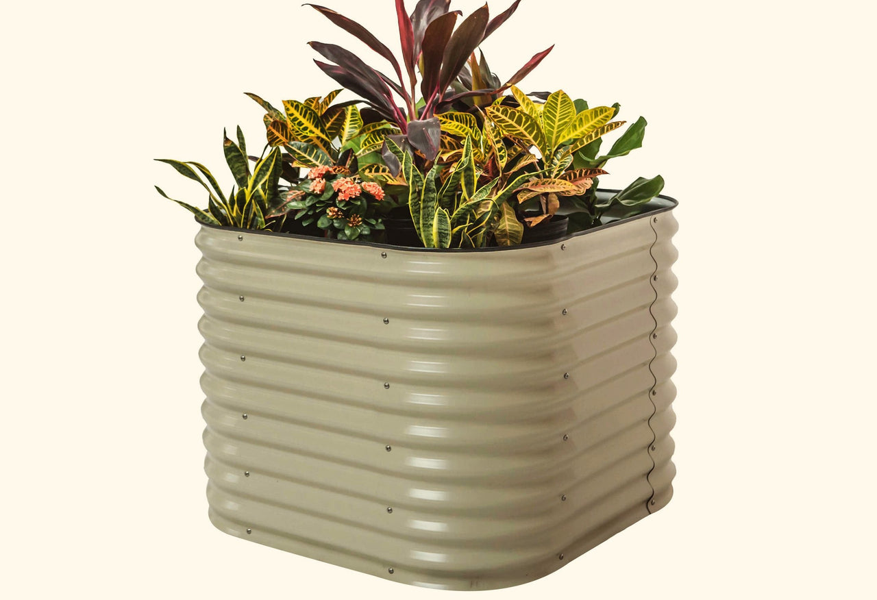 Small Modular Metal Raised Garden Bed Kit 32" Extra Tall 4 In 1