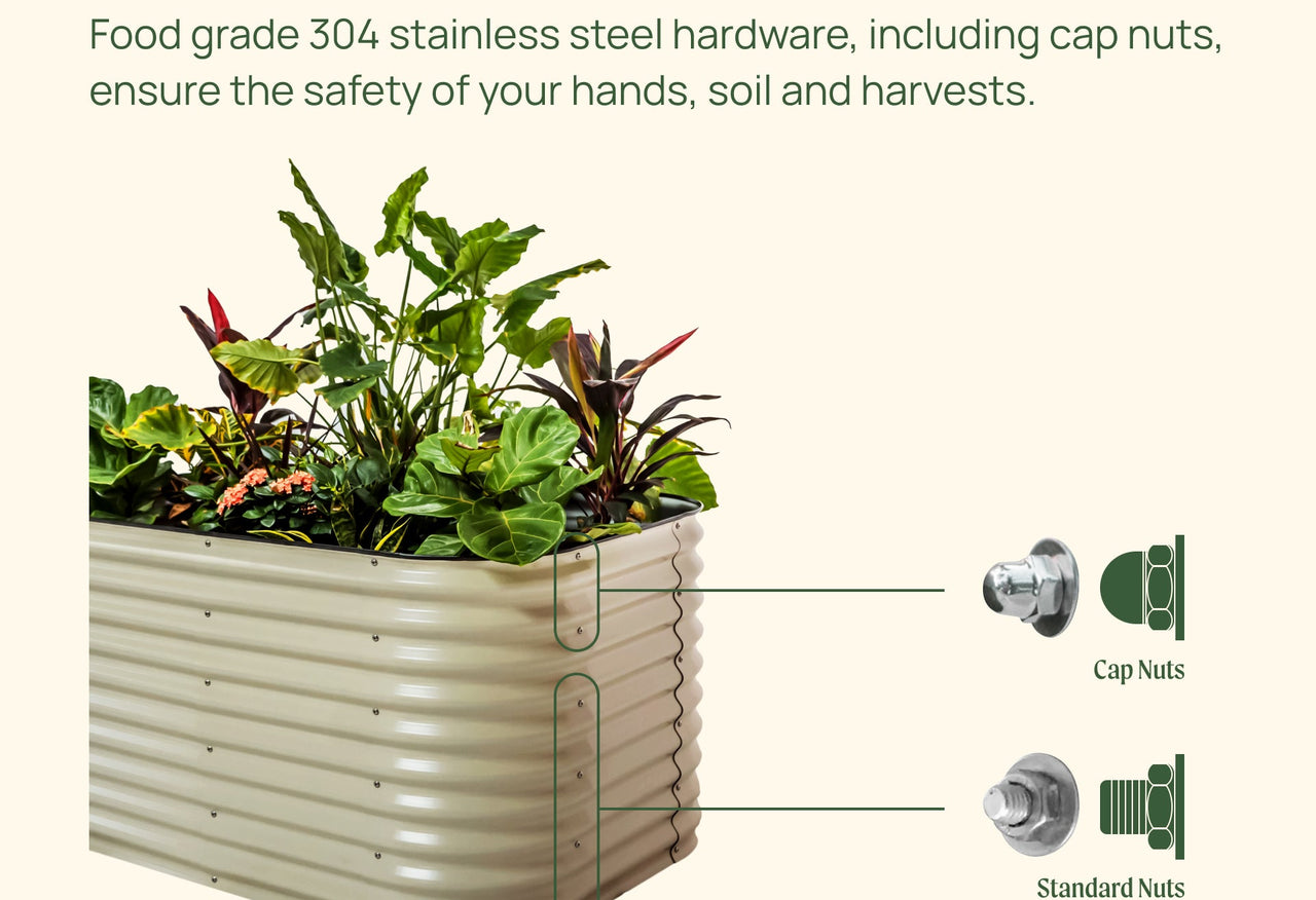 Small Modular Metal Raised Garden Bed Kit 32" Extra Tall 4 In 1