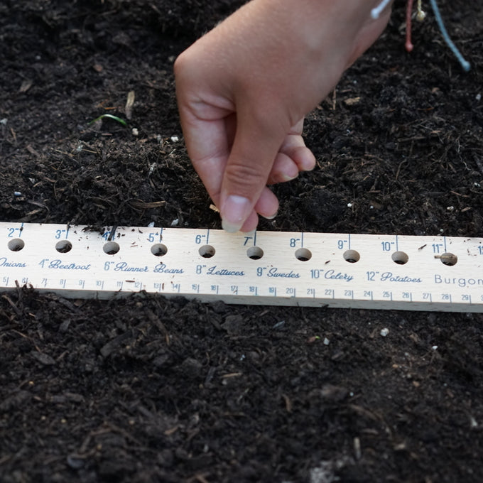 Planting Ruler Wooden Plant Seed Spacing and Interval Ruler for