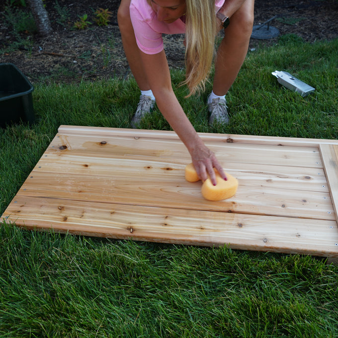 Cedar Panel Raised Bed L Shaped Garden with Trim