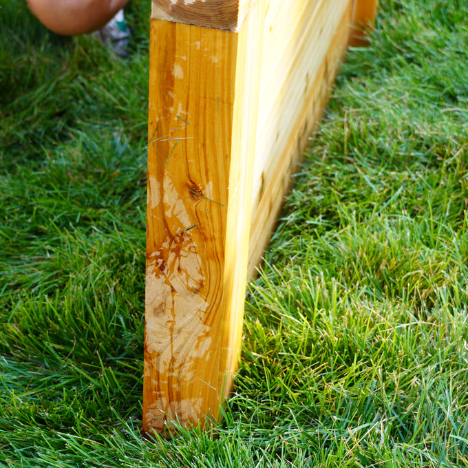 Cedar Panel Raised Bed L Shaped Garden with Trim