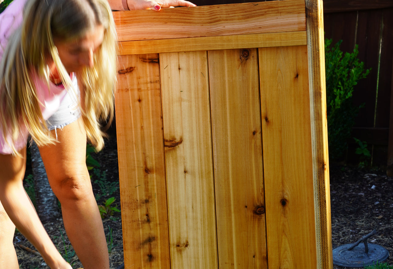 Cedar Panel Raised Bed L Shaped Garden with Trim