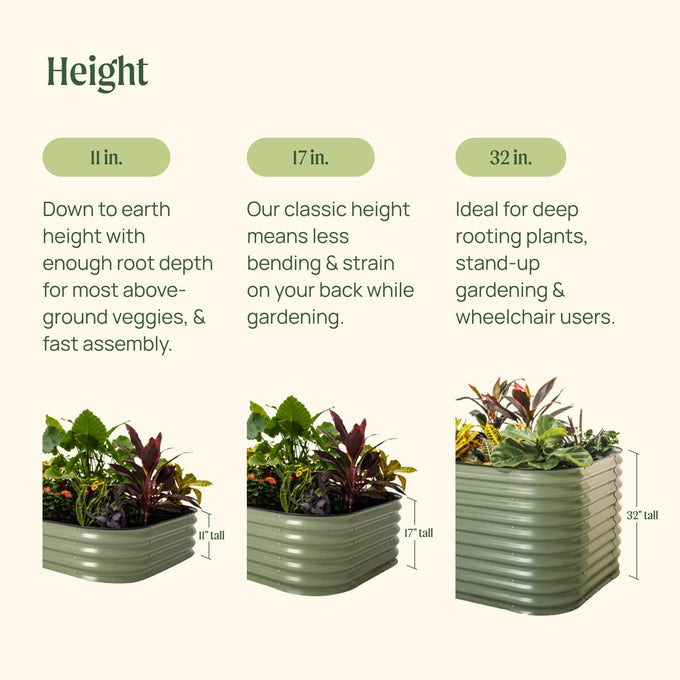 U-Shaped Raised Garden Bed Kit17" Tall - Jumbo Size