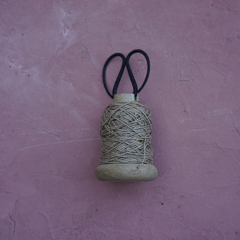 Wooden Spool with Twine an Scissors