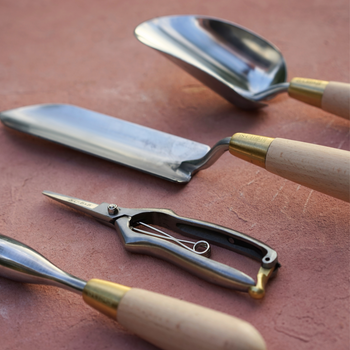 Stainless and Brass Garden Tool Set
