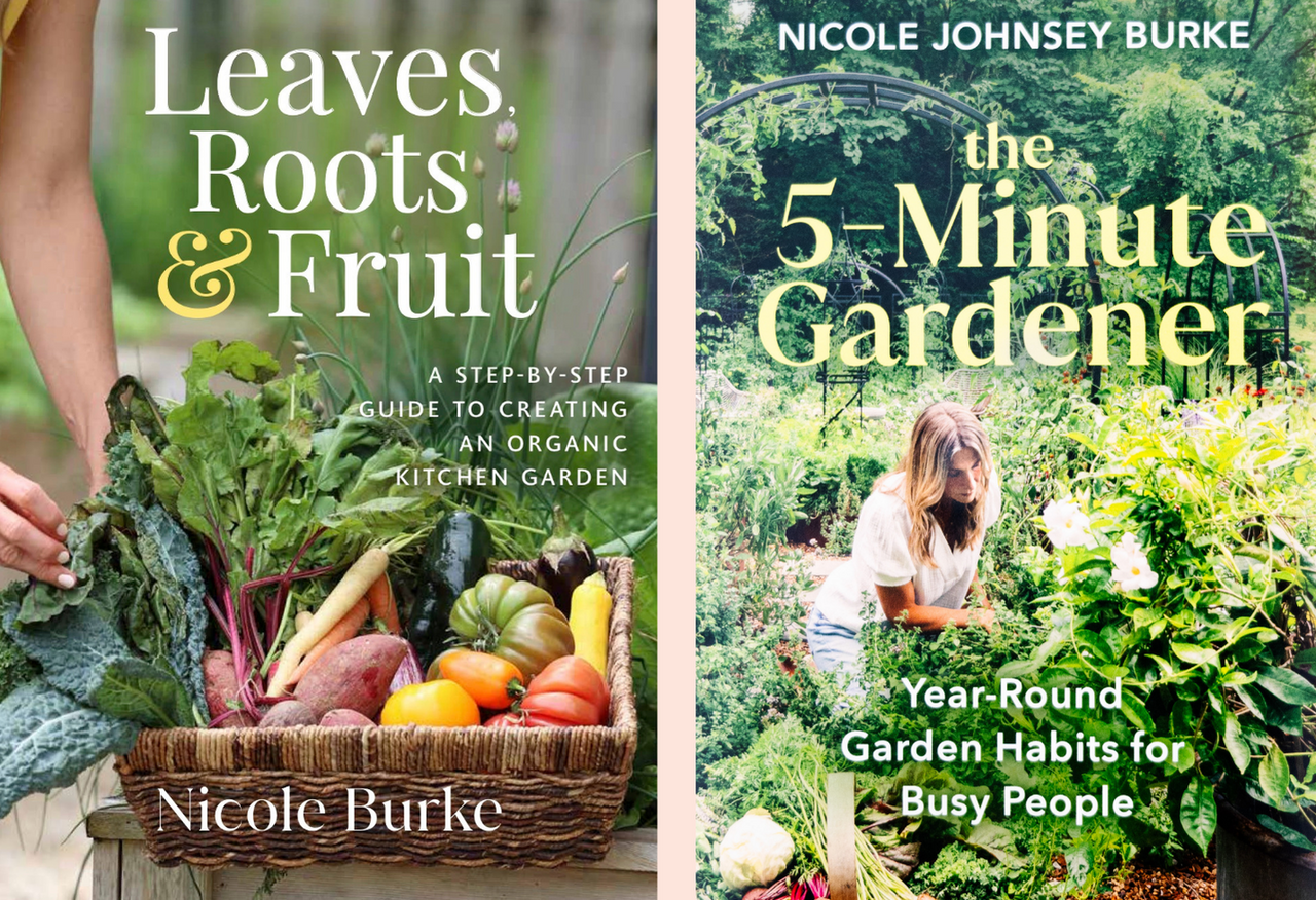 Book Duo: Leaves, Roots and Fruit Book + The 5 Minute Gardener by Nicole Burke