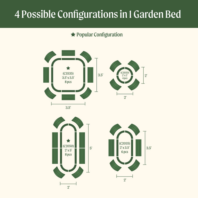 Small Modular Metal Raised Garden Bed Kit 32" Extra Tall 4 In 1