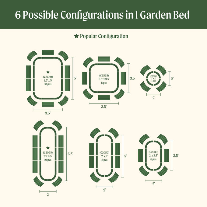 32" Extra Tall 6 In 1 Medium Modular Metal Raised Garden Bed Kit