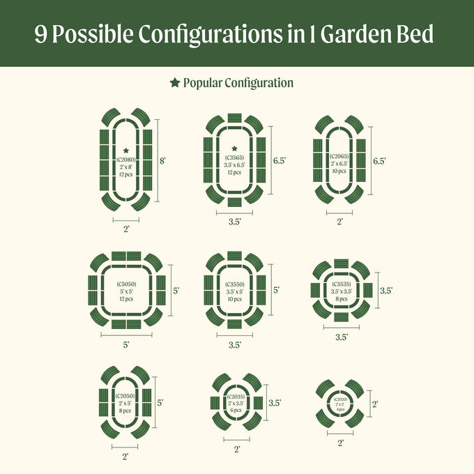 32" Extra Tall 9 In 1 Large Modular Metal Raised Garden Bed Kit