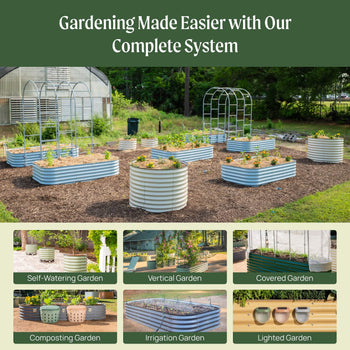 Small Modular Metal Raised Garden Bed Kit 32" Extra Tall 4 In 1