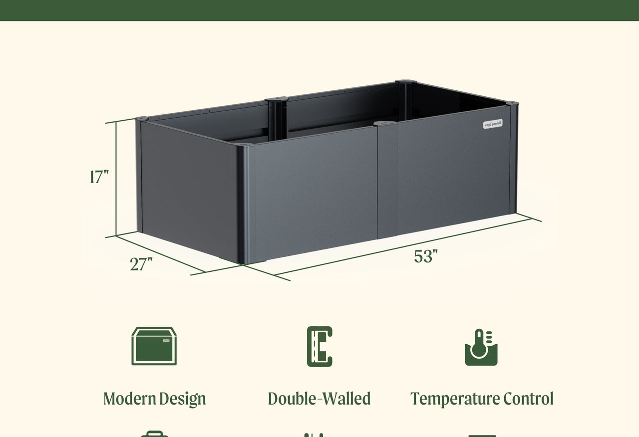 Modern Metal Raised Garden Bed 53" x 27" x 17"