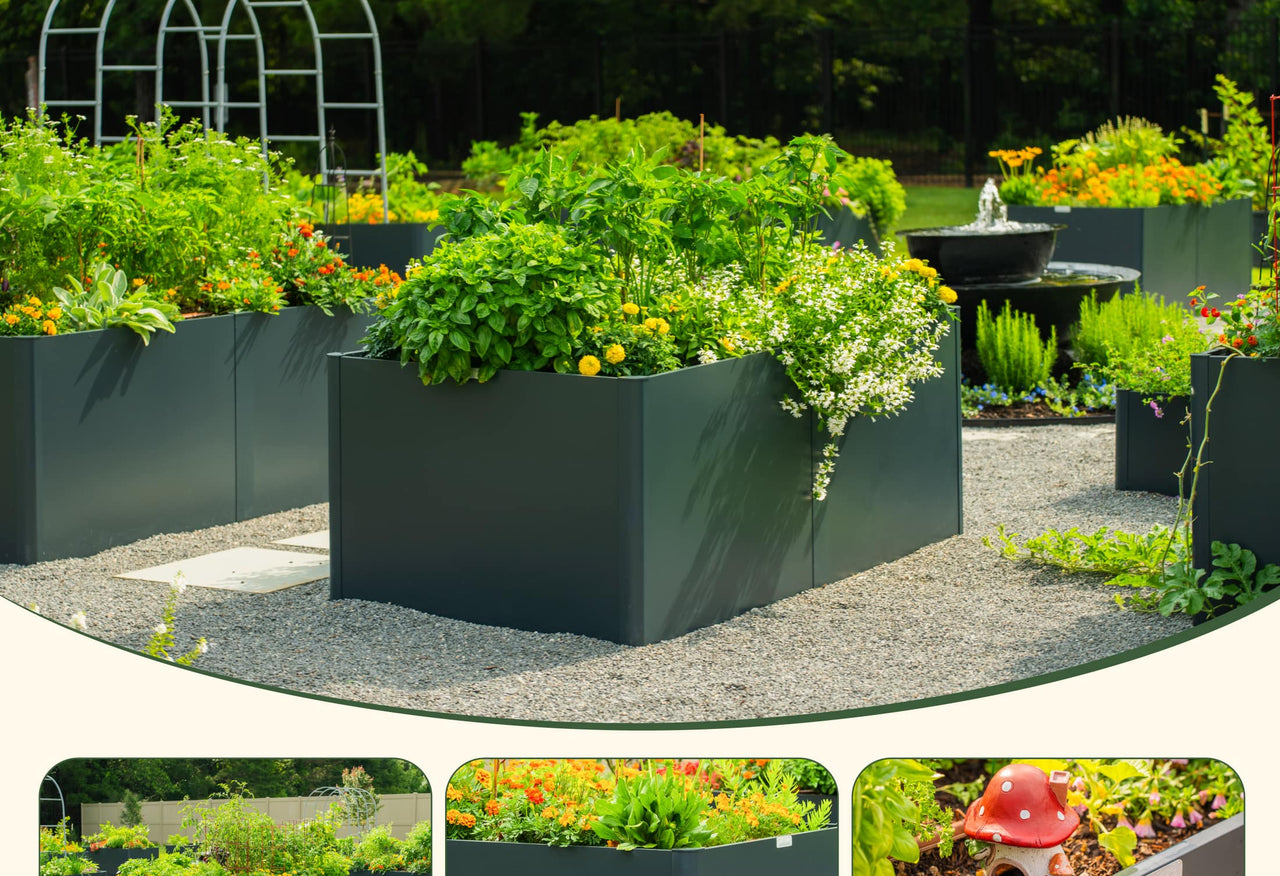 Extra Tall Modern Metal Raised Garden Bed 53"L x 27" W x 32" H
