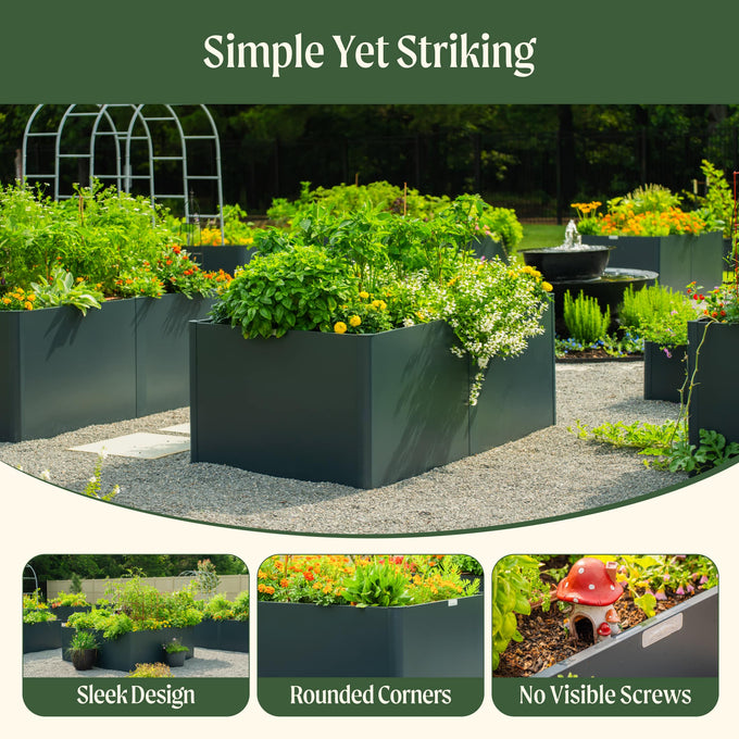 Modern Metal Raised Garden Bed 53" x 27" x 17"