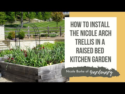 The Donna Kitchen Garden Package: Four 4' x 8' x 2' Cedar Raised Bed Kitchen Garden Package and Two Nicole Arch Trellises