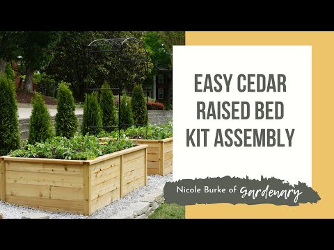 The Marnie Kitchen Garden Package: Four Cedar 4' x 8' x 2' Raised Bed Kitchen Garden Package and Two Modern Arch Trellises Package