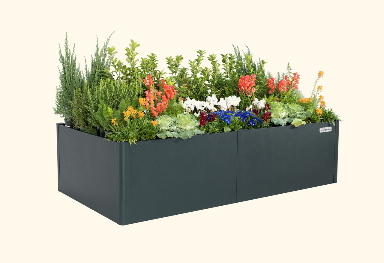 17" Tall Modern 42" x 83" Metal Raised Garden Bed