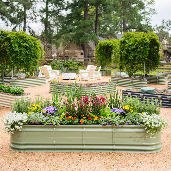 Large Novel Modular Metal Raised Garden Bed Kit 17" Tall 9 In 1