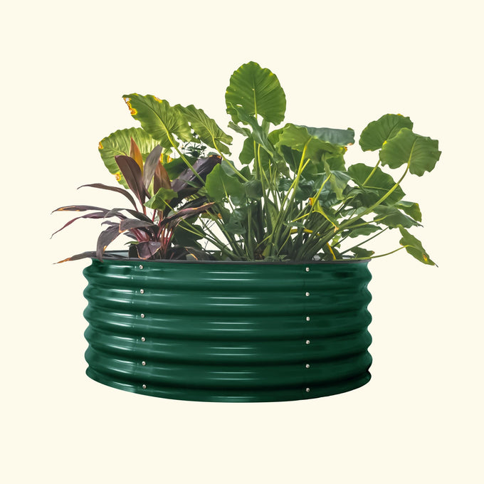 Wide Round Metal Raised Garden Bed Kit 17" Tall 42"