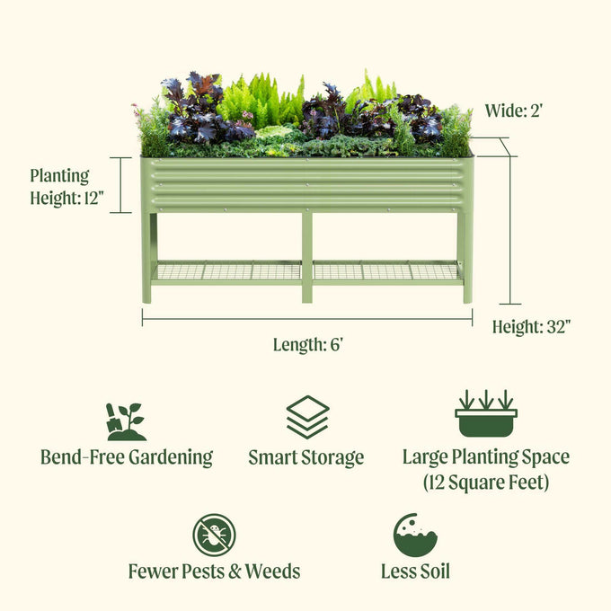 Elevated Garden Bed - V Series 2' x 6'