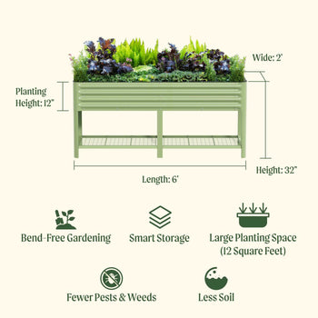 Elevated Garden Bed - V Series 2' x 6'